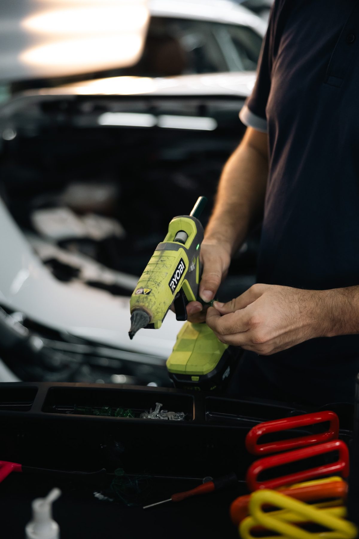 Outils de débosselage utilisés à l'atelier